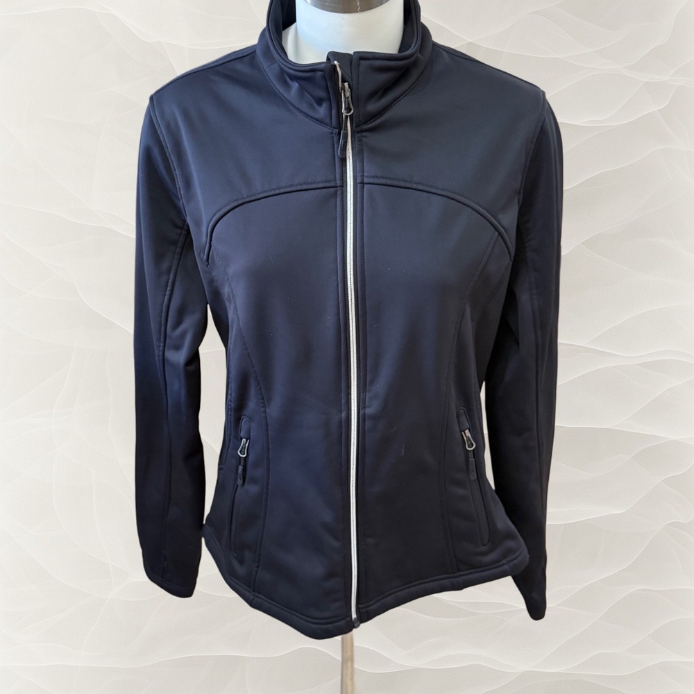 CB Jacket Women Large Black Fitted Full Zip Lightweight‎